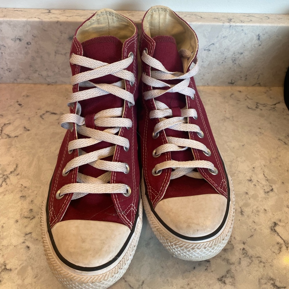 Maroon High Top Converse